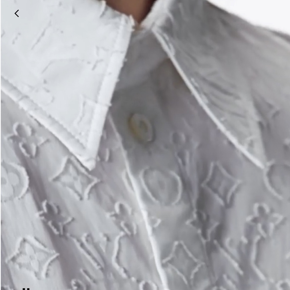 Louis Vuitton Icon Long Sleeved Fitted Shirt. White Monogram. Size 40. Like new - Picture 4 of 9